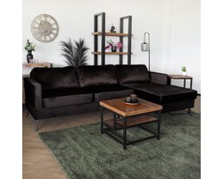 Hoekbank design Lizza 269cm bank zwart velvet loungebank zowel links als rechts bankstel hoeksalon zetel