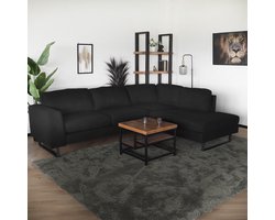 Hoekbank design Puckerto 290cm bank teddy zwart hoek loungebank rechts bankstel hoeksalon zetel