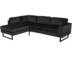 Hoekbank design Puckerto 290cm bank velvet antraciet hoek loungebank links bankstel hoeksalon zetel