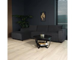 Hoekbank design Riley 270cm bank zwart velvet loungebank links hoeksalon