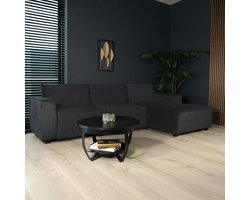 Hoekbank design Riley 270cm bank zwart velvet loungebank rechts hoeksalon