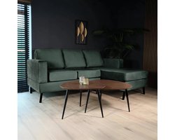 Hoekbank design Venna 200cm bank donkergroen velvet hoeksalon