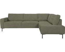 Hoekbank Deventer - Stof - Groen - 275x86x205 cm (BxHxD)
