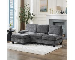 Hoekbank Driezits - L-vormige bank Bankstel - Woonkamer Inrichten - Zachte Huidvriendelijke Kussens - 194 x 118 x 81 cm