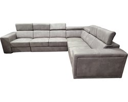 Hoekbank Eva Met bed Microvezel stof Afkuisbaar Taupe Hoogwaardig kwaliteit Hoeksalon met slaapfunctie zetelsenbedden