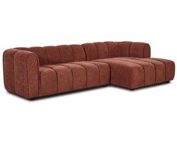 Hoekbank Fay Chenille Burgundy Rechts - Giga Meubel