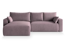 HOEKBANK FORIL Lila Cordstof met slaapfunctie