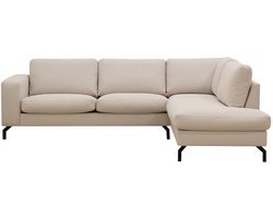 Hoekbank Havana beige loungebank chenille 260cm rechts hoeksalon