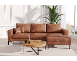 Hoekbank hoeksalon Silvia Rechts Vintage bruin