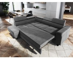 Hoekbank hoekzetel Lars Links met bed en opbergruimte