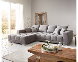 Hoekbank Josea 300x220 cm microvezel steengrijs Recamiere links