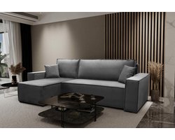 hoekbank karl- hoeksalon met slaapfunctie en opbergruimte- hoekzetel velvet antraciet- universele lounge links of rechts