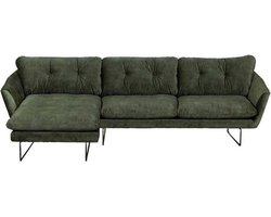 Hoekbank - Kuddar - links - velours Adore Hunter groen 156