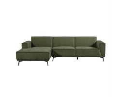 Hoekbank Leeds 2,5 zits chaise longue Links - Stof City 355 Bottle Green
