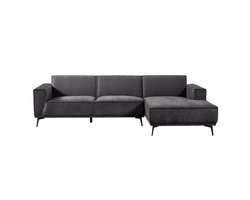 Hoekbank Leeds 2,5 zits chaise longue rechts - Stof City 464 Black Blue