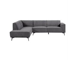 Hoekbank Leeds 2,5 zits ottoman Links - Stof City 464 Black Blue