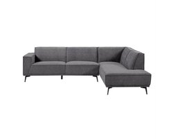 Hoekbank Leeds 2,5 zits ottoman rechts - Stof City 464 Black Blue