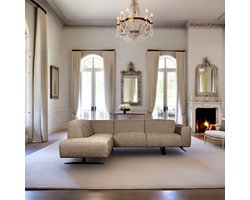 Hoekbank Lima Links 278x210x75 cm | Elite | Zwart Metaal