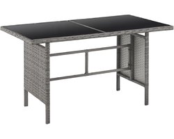 Hoekbank Loungeset Polyrotan 4-delig met Eettafel en Kussens Grijs Weerbestendig Tuinset voor Balkon Terras en Tuin - Madison 205 x 205 cm - Mobili Bella