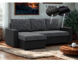 Hoekbank LUNA - Universeel --- Slaapbank met 2 X opbergruimte - Links of Rechts - Direct Leverbaar - Zetel met slaapgedeelte - 3 zits---"Lawa17-Soft11"