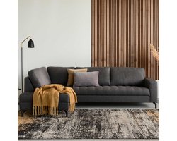 Hoekbank Manetto links - antraciet - Emob - Zitmeubelen - Antraciet - Textiel - Zitmeubelen -