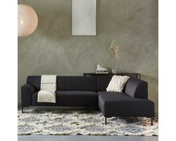 Hoekbank Marcia rechts - antraciet - Emob - Zitmeubelen - Antraciet - Textiel - Zitmeubelen -