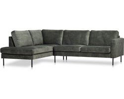 Hoekbank Maxima-Velvet links- kleur Groen