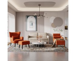 Hoekbank met chaise longue 149,5 x 54 x 76 cm – Luxe fluwelen lounge recamiere met linker armleuning en lendenkussen, comfortabel 1-persoons indoor loungemeubel voor woonkamer, slaapkamer en kantoor – NoviHome
