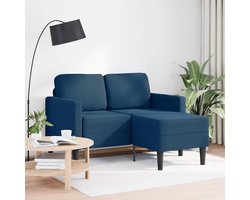 Hoekbank met Chaise Longue Medahomestore Oslo – 2-zits L-vorm Sofa, Blauw Compact Designbank met Kussens, Moderne Tweezitsbank van Stof voor Woonkamer of Slaapkamer – Comfortabel & Stijlvol – 125 cm