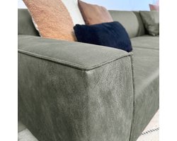 Hoekbank met compacte lounge groen microvezel Davidson - rechts