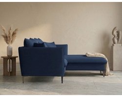 Hoekbank met Slaapfunctie 258x167 cm – Luxe Velvet Bank met Ottomane Rechts, Gouden Poten, 5-Zits, Inclusief Sierkussens, Vrijstaand Design – Donkergrijs – Urbanhome