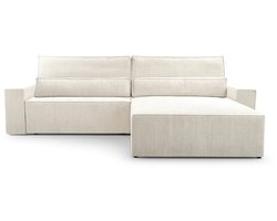 Hoekbank met Slaapfunctie - 297 x 200 x 85 cm - Comfortabele en Stijlvolle Familiebank - DENVER L - Poso 38 Wit