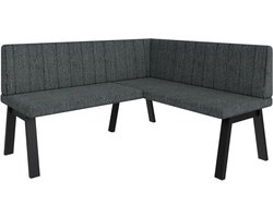 Hoekbank Metaal - Zitbank Keuken Eetkamer - Ruimte Optimaal Benutten - Solide Metalen Poten - 142x168cm - Grijs