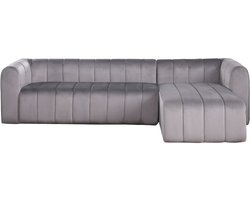Hoekbank meubel bank velours fluweel "Victor Hugo" - 3 zits - Grijs