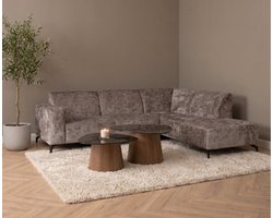 Hoekbank Milena Taupe - Astra 5 – Ottomane rechts – 274x210 cm