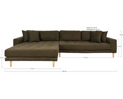 Hoekbank Milo Lounge Sofa Links Olijf Groen