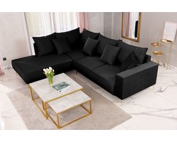 Hoekbank Montella Black velvet Links hoeksalon