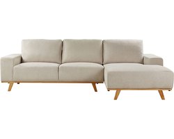 Hoekbank NORA Stof Beige 3-zitter Linkerzijde
