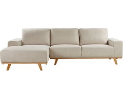 Hoekbank NORA Stof Beige 3-zitter Rechterzijde