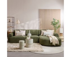 Hoekbank Ockley - Stof - Groen - 322 x 78 x 166 cm (BxHxD)