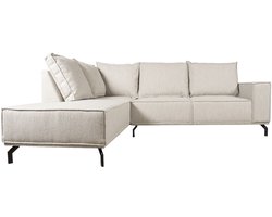 Hoekbank Ron Boucle Natural 01 - Links - Luxe Loungebank in Scandinavische / Hotel Chique Stijl