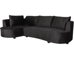 Hoekbank rond Lando 270cm bank met ronding zwart velvet bankstel links loungebank hoeksalon zetel