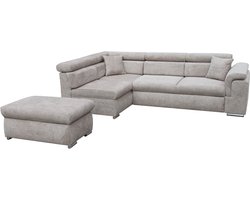 hoekbank salo - beige/taupe - lounge links- met slaapfunctie- hoeksalon met bed en opbergruimte zetel