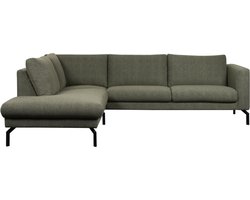 Hoekbank Spengen - Bouclé Stof Alpine - Thyme / Groen - 271x84x220 cm (BxHxD) - Divan Links / Chaise Rechts