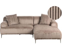 Hoekbank STENUM Corduroy Lichtbruin Linkerzijde