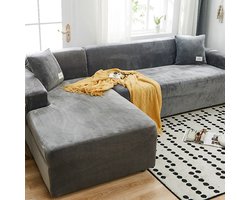 Hoekbank stretch superzachte pluche bankhoes voor 2/3/4-zits