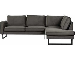 Hoekbank - Stuart - rechts - Velours Adore donkergrijs 68