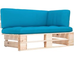 Hoekbank Tuinpallet - Modulaire Bank - Buiten Ontspannen - Geïmpregneerd Grenenhout - L-vormig - Blauw Bruin