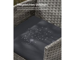 Hoekbank Tuinset Bellavero Madison – Luxe 3-delige Polyrotan Loungeset met Tafel en Kussens – Outdoor Balkon, Tuin & Terras Meubelset – Modern Bruin Design – Afmetingen op aanvraag – Bellavero
