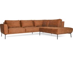 Hoekbank - Tulp - rechts - leer Colorado cognac 03